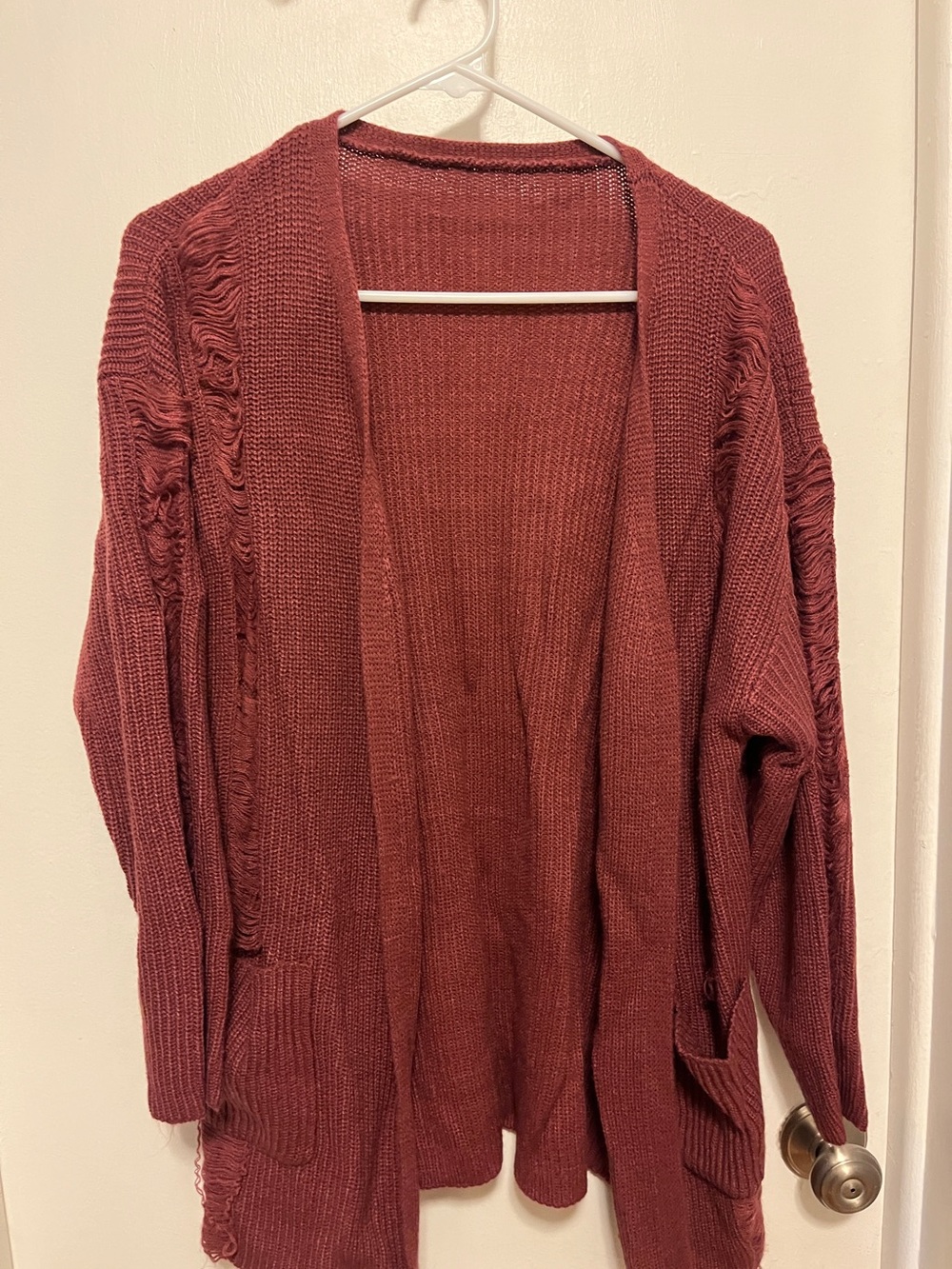 BloomChic Open-Front Rust Cardigan